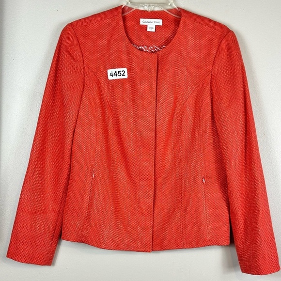 Coldwater Creek Jackets & Blazers - Coldwater creek size 8 orange blazer. 19 p2p 22” length. Zip pockets. Button clo
